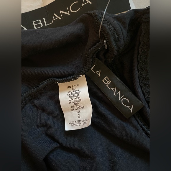 LA BLANCA Halter One-Piece Swimsuit -Black - Picture 4 of 5